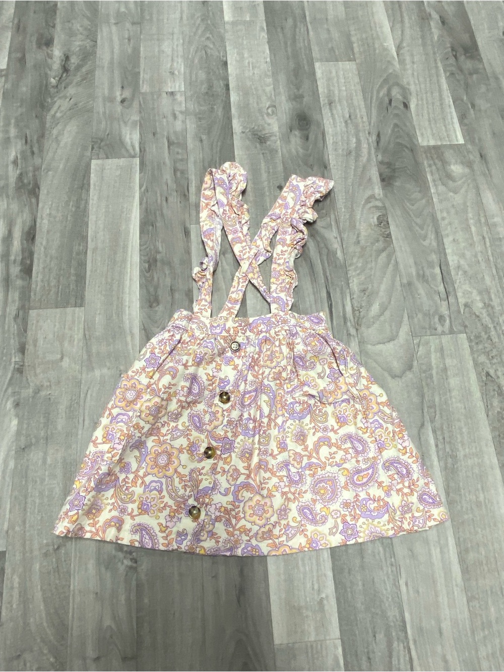 wonder nation Lavender and Peach Paisley Ruffle Skirt
